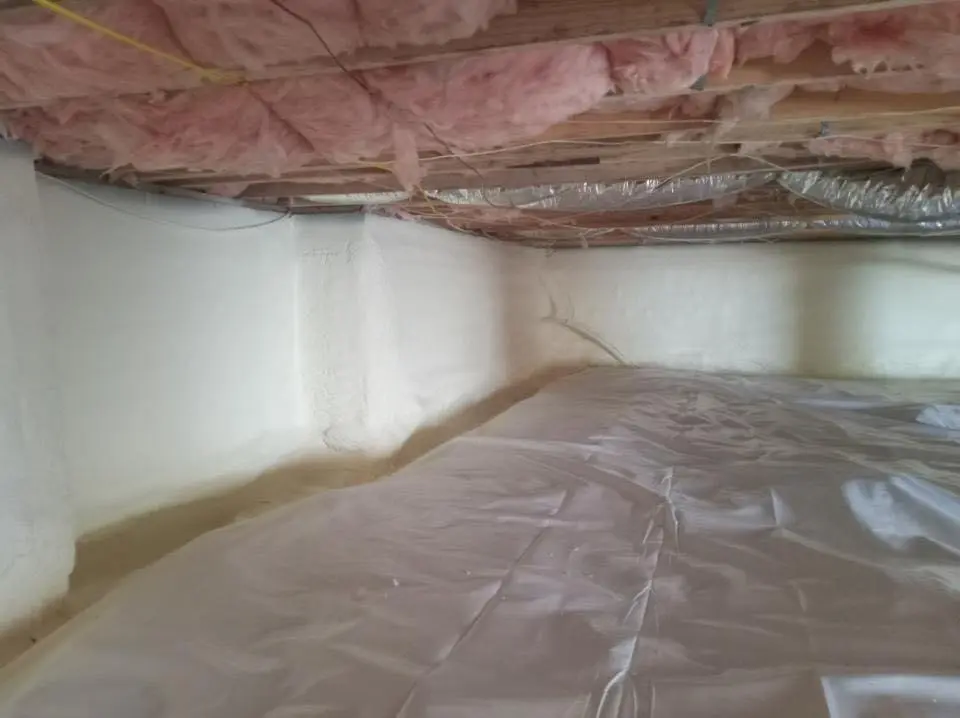 Crawl space encapsulation with closed-cell spray foam for Roof Leak Repair in Henryetta